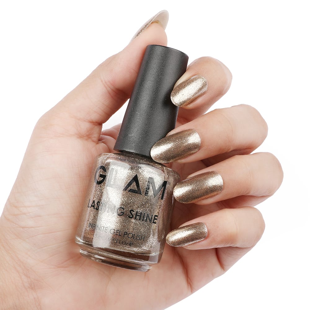 Gold fragments shimmering online gel