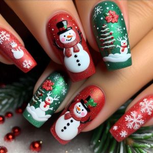 Frosty Snowman Nails